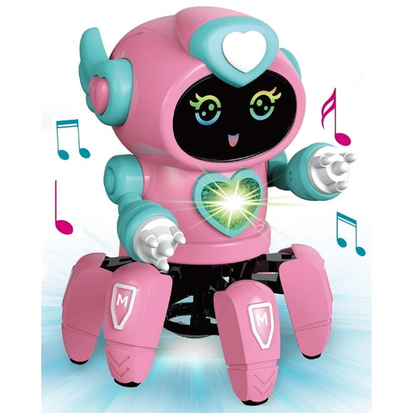 Kivdit Robot Toys for Kids,Electronic Toys Walking Dancing Music Smart Robot with Flashing Lights,Gifts for Boys Girls,Ages 3 -8,Pink