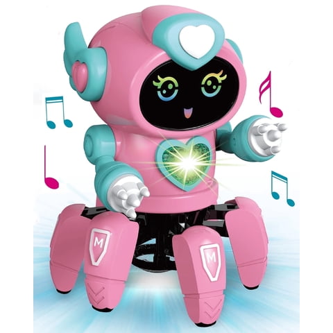 KIVDIT Robot Toys for Kids,Singing Dancing Walking Smart Robot Toys with Flashing Lights,Gifts for Boys Girls,Ages 3 -8,Pink