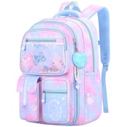 KIVDIT 180  Zipper Opening School Backpack for Girls, Large Capacity Refrigerator Style Water-Repellent Daypack, Cute Princess Lightweight School Bag for Primary & Teen Students