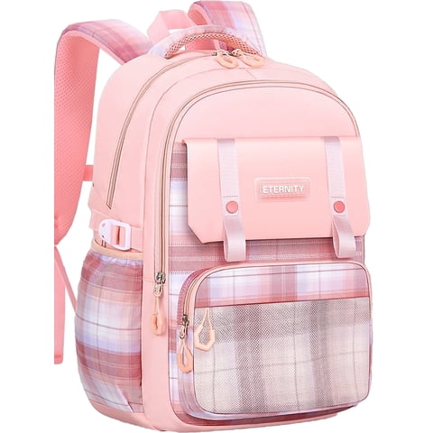 KIVDIT School Backpack for Girls,Fashion Large Capacity Bookbag for Kids Teens,Waterproof Girls School Bag,Pink