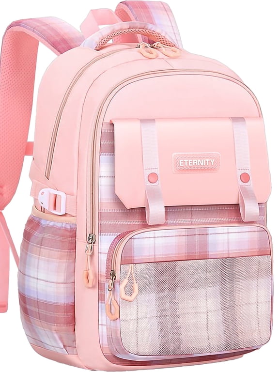 School Backpack for Girls,Fashion Large Capacity Bookbag for Kids Teens,Waterproof Girls School Bag,Pink