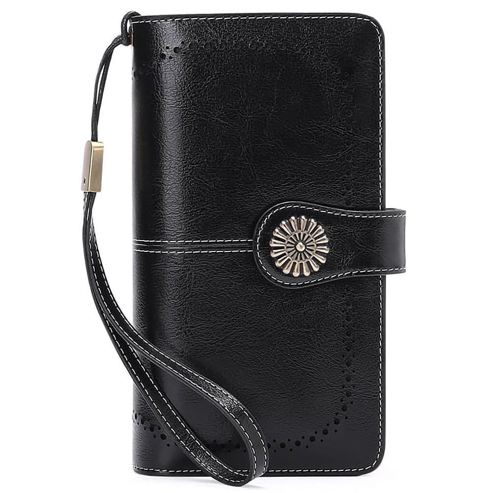 Wallets for Women Genuine Leather Wallet Credit Card Holder with RFID Blocking Large Capacity