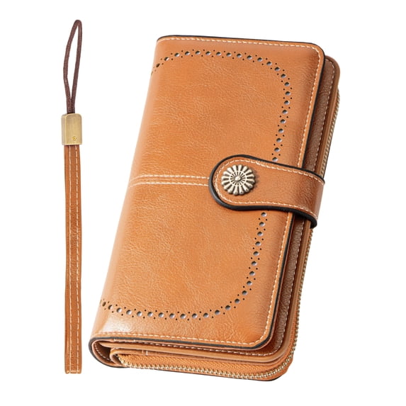 Gmdisc Wallets for Women Genuine Leather Wallet Credit Card Holder with RFID Blocking Large Capacity