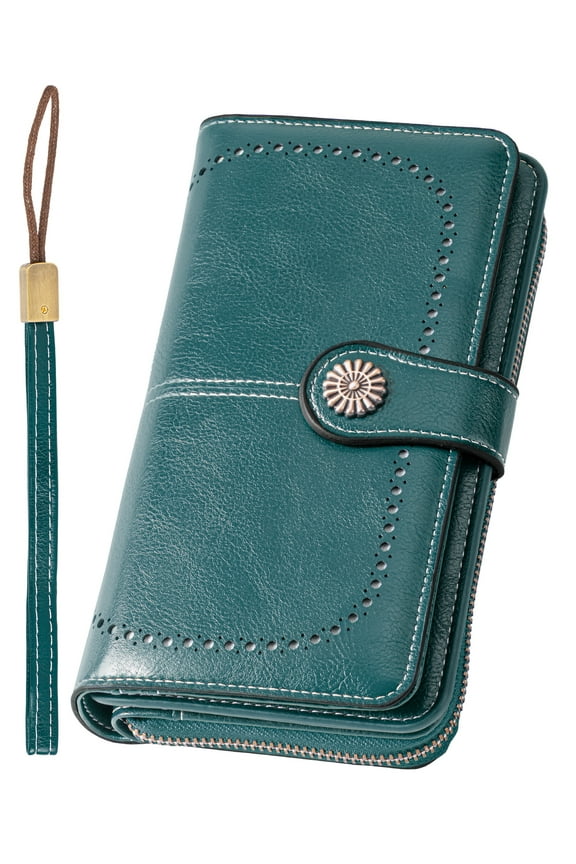 Wallets for Women Genuine Leather Wallet Credit Card Holder with RFID Blocking Large Capacity