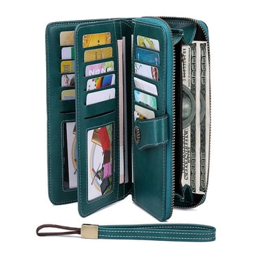 Kivdit Wallets for Women Genuine Leather Wallet Credit Card Holder with RFID Blocking Large Capacity