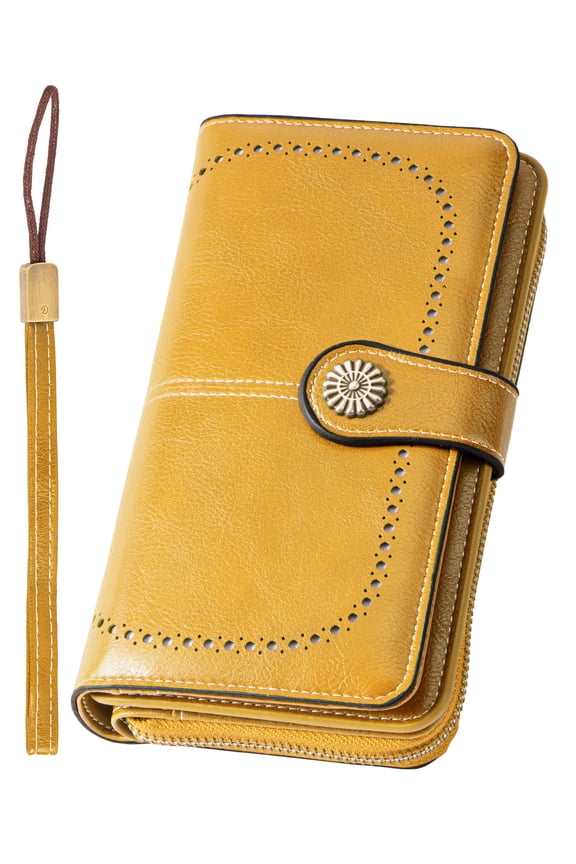 Wallets for Women Genuine Leather Wallet Credit Card Holder with RFID Blocking Large Capacity