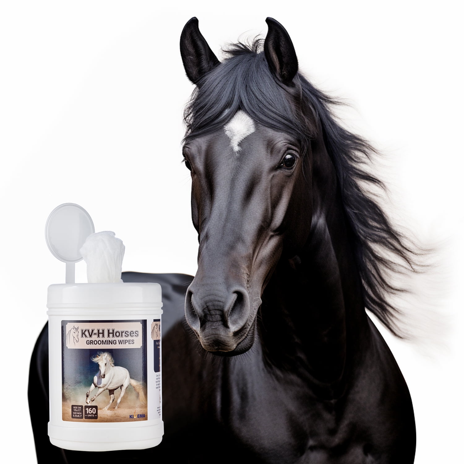 Kivema Refreshing and Effective Horse Grooming Wipes Pack of 160