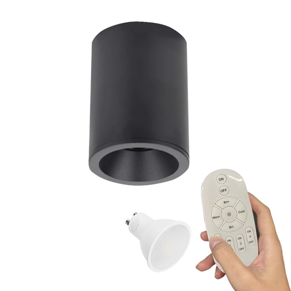 Kiven 1-Light Dimmable Flush Mount LED Ceiling Spotlight,Black Directional Spot Lights Indoor, Hardwired Adjustable Accent Light with GU10 Socket for Plants, Painting, 2700-6500K,XDD900