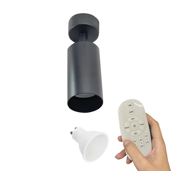 Kiven 1-Light Dimmable Flush Mount LED Ceiling Spotlight,Black Directional Spot Lights Indoor, Hardwired Adjustable Accent Light with GU10 Socket for Plants, Painting, 2700-6500K,XDD903