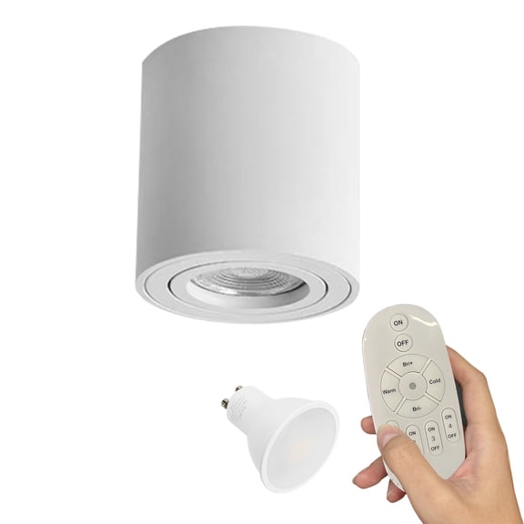 Kiven 1-Light Dimmable Flush Mount LED Ceiling Spotlight,White Directional Spot Lights Indoor, Hardwired Adjustable Accent Light with GU10 Socket for Plants, Painting, 2700-6500K,XDD895