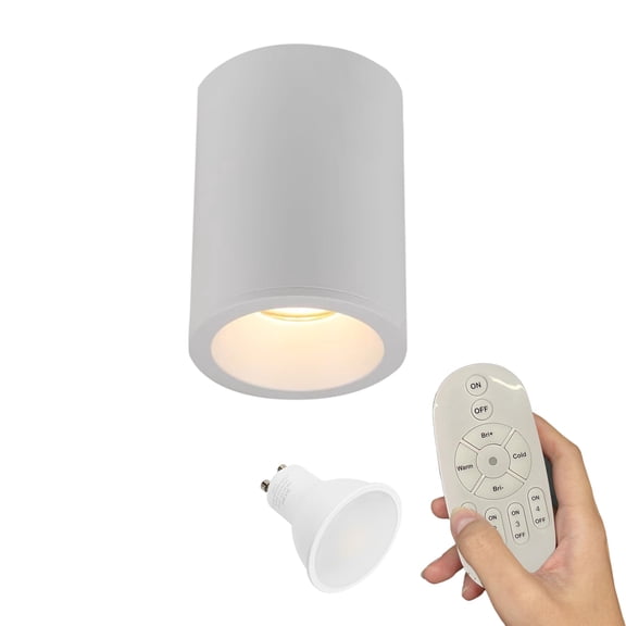 Kiven 1-Light Dimmable Flush Mount LED Ceiling Spotlight,White Directional Spot Lights Indoor, Hardwired Adjustable Accent Light with GU10 Socket for Plants, Painting, 2700-6500K,XDD900