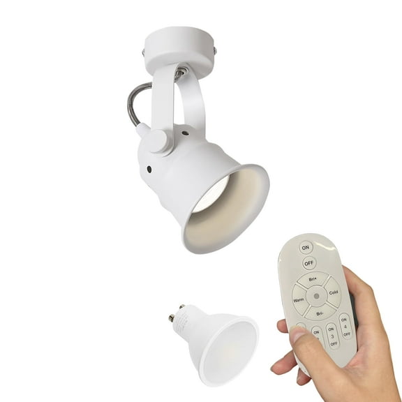 Kiven 1-Light Dimmable Flush Mount LED Ceiling Spotlight,White Directional Spot Lights Indoor, Hardwired Adjustable Accent Light with GU10 Socket for Plants, Painting, 2700-6500K,XDD907