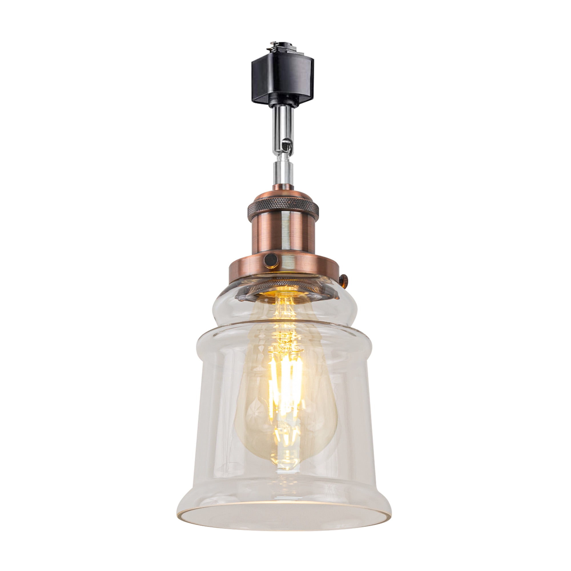 Kiven 1-Light H-Type Track Lighting Heads,Modern Track lighting Pendant with Flexible Gooseneck, Adjustable Decorative Track Lighting Fixture,Copper Red Finish