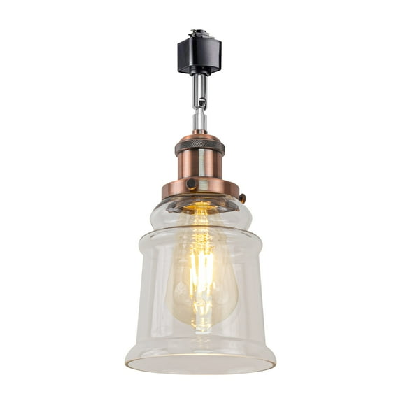 Kiven 1-Light H-Type Track Lighting Heads,Modern Track lighting Pendant with Flexible Gooseneck, Adjustable Decorative Track Lighting Fixture,Copper Red Finish