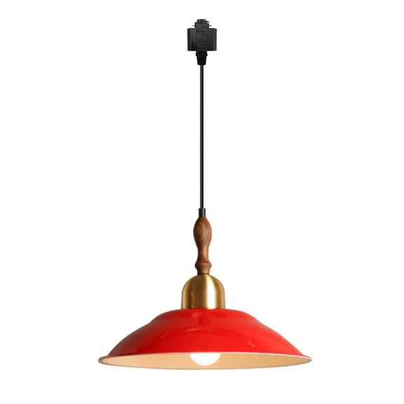 Kiven 1-Light H-Type track lighting pendants,Modern h track pendant lights,Decorative Track Lighting Fixture for Kitchen Island Hallway,Red Iron Lampshade