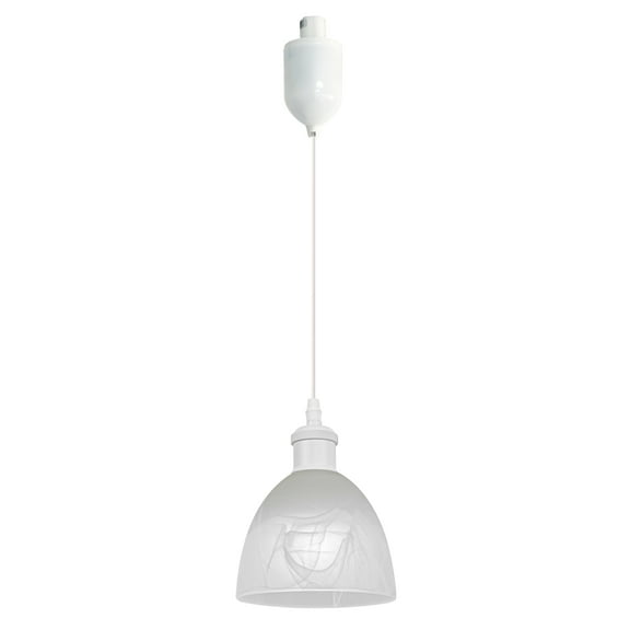 Kiven 1-Light J-Type track lighting pendants Adjustable Height,Modern J track pendant lights,Decorative Track Lighting Fixture for Kitchen Island Hallway,White