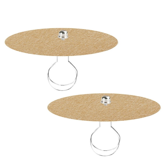 Kiven 11.8 in Round Diffuser Shade with Clip Adapter, Acrylic Lamp Shade Diffusers for Pendants Light Table Lamp Farmhouse Decor, Fits 12-14" Openings, Flaxen, 2 Pack