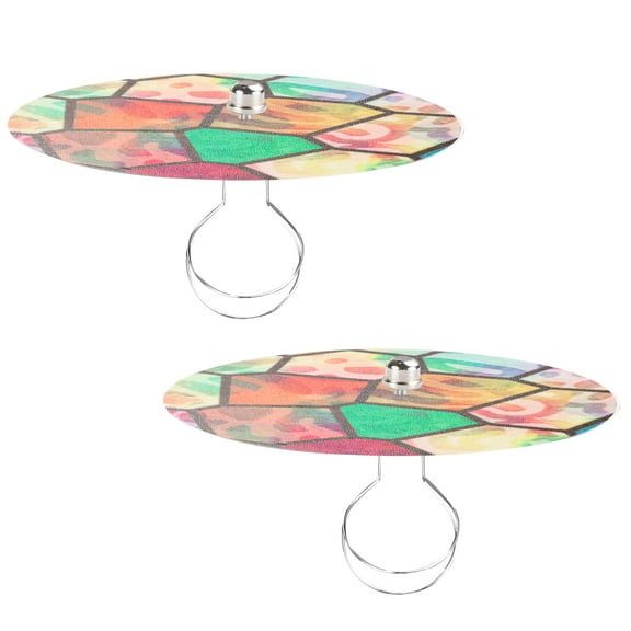 Kiven 11.8 in Round Diffuser Shade with Clip Adapter, Acrylic Lamp Shade Diffusers for Pendants Light Table Lamp, Fits 12-14" Openings, Muti-colored, 2 Pack