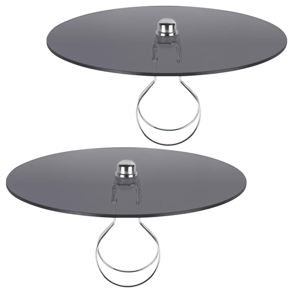 Kiven 11.8 in Round Diffuser Shade with Clip Adapter, Round Clear Acrylic Lamp Shade Diffusers for Pendants Light Table Lamp, Fits 12-14" Openings, Grey, 2 Packs