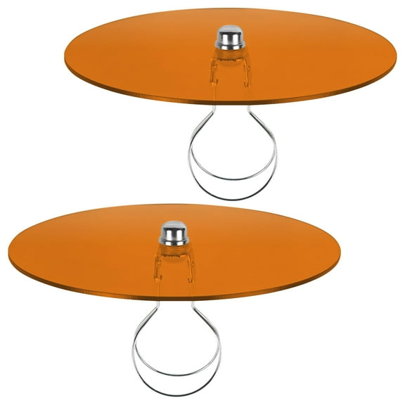 Kiven 11.8 in Round Diffuser Shade with Clip Adapter, Round Clear Acrylic Lamp Shade Diffusers for Pendants Light Table Lamp, Fits 12-14" Openings, Orange, 2 Packs