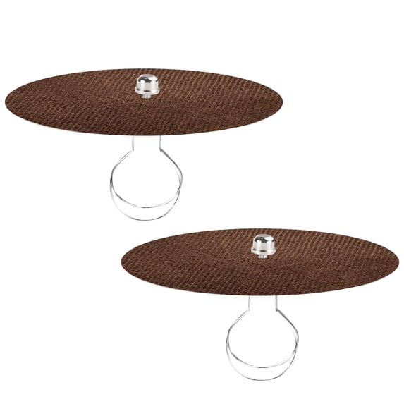Kiven 11.8 in Round Diffuser Shade with Clip Adapter, Acrylic Lamp Shade Diffusers for Pendants Light Table Lamp, Fits 12-14" Openings, Brown, 2 Pack