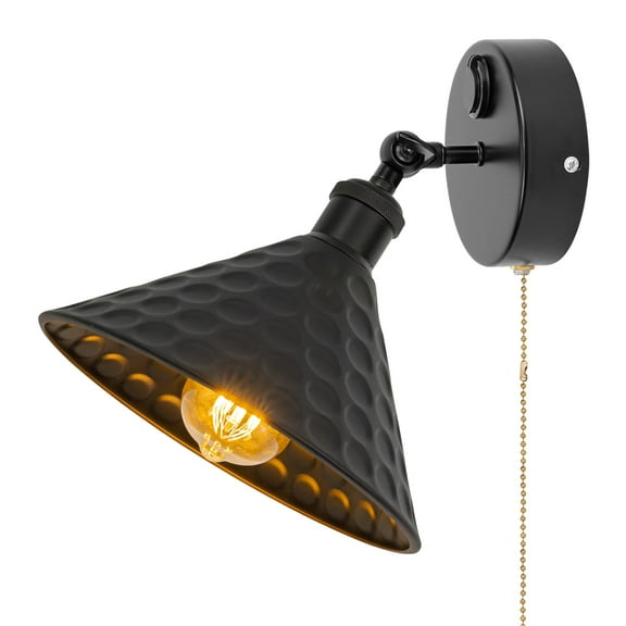 Kiven 12V LED Interior Lights with USB Port,Black RV Reading Lamp with Pull Chain Switch,4W Modern Wall Sconce Adjustable Warm White for RV Caravans Boats, Hard-Wired Surface Mount DZTB2776