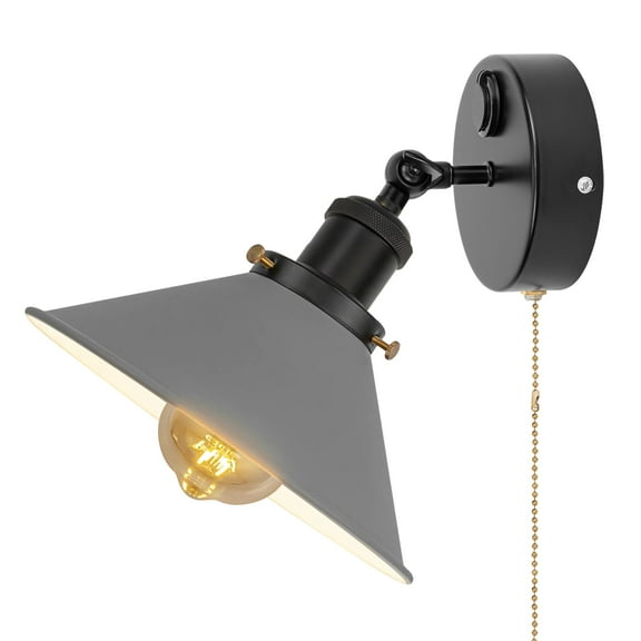 Kiven 12V LED Interior Lights with USB Port,Gray RV Reading Lamp with Pull Chain Switch,4W Modern Wall Sconce Adjustable Warm White for RV Caravans Boats, Hard-Wired Surface Mount BD0173