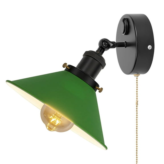 Kiven 12V LED Interior Lights with USB Port,Green RV Reading Lamp with Pull Chain Switch,4W Modern Wall Sconce Adjustable Warm White for RV Caravans Boats, Hard-Wired Surface Mount BD0173