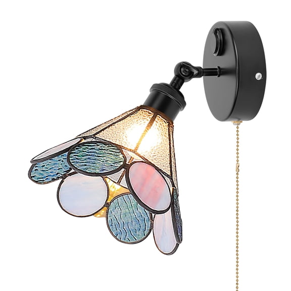 Kiven 12V LED Interior Lights with USB Port,RV Reading Lamp with Pull Chain Switch,4W Tiffany-style Wall Sconce Adjustable Warm White for RV Caravans Boats, Hard-Wired Surface Mount DZ0573