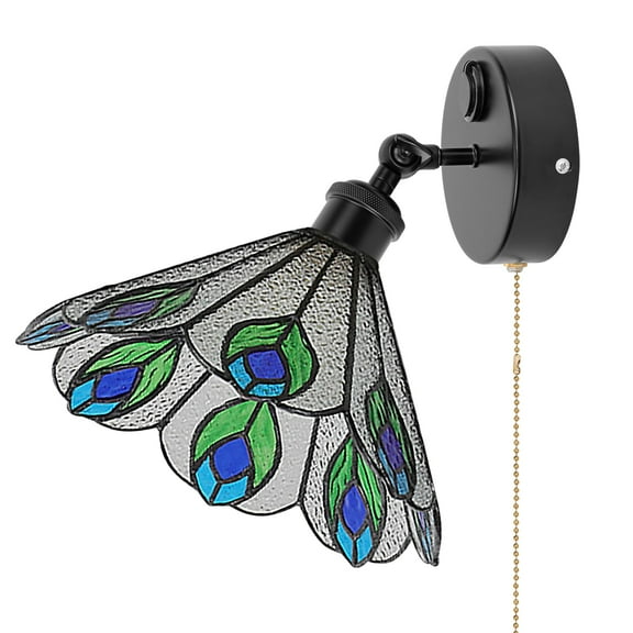 Kiven 12V LED Interior Lights with USB Port,RV Reading Lamp with Pull Chain Switch,4W Tiffany-style Wall Sconce Adjustable Warm White for RV Caravans Boats, Hard-Wired Surface Mount DZ0571