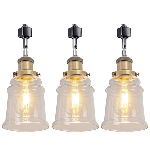 Kiven 3-Light H-Type Track Lighting Heads,Modern Track lighting Pendant with Flexible Gooseneck, Adjustable Decorative Track Lighting Fixture,Bronze Finish