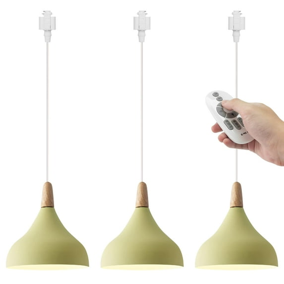 Kiven 3-Light H-Type Track Lighting Pendants,Dimmable Modern h Track Pendant Lights,Decorative Track Lighting Fixture for Kitchen Island Hallway Restaurant,Yellow