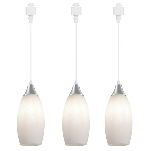 Kiven 3-Light H-Type track lighting pendants,Modern h track pendant lights with frosted Glass Lampsade,Decorative Track Lighting Fixture