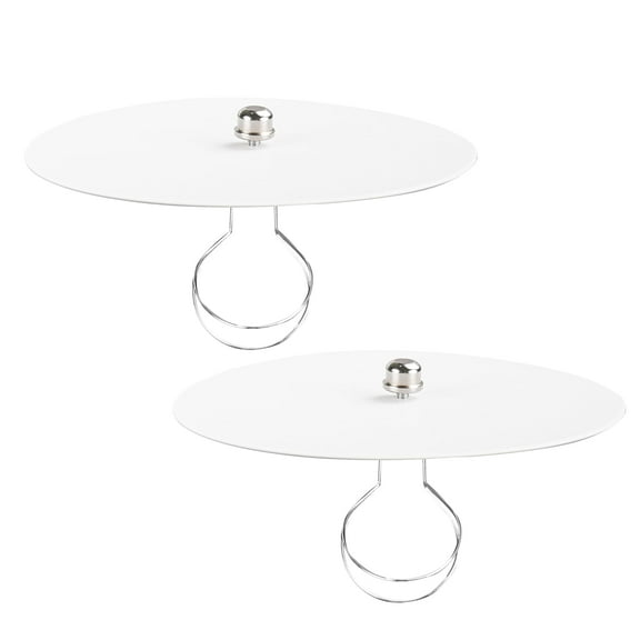 Kiven 7.1 in Round Diffuser Shade with Clip Adapter, Acrylic Lamp Shade Diffusers for Pendants Light Table Lamp, Fits 8-10" Openings, Frosted White, 2 Packs