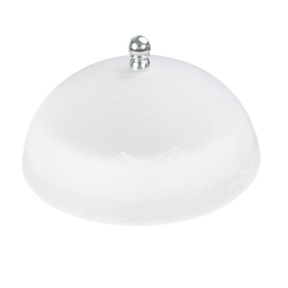 Kiven 7.9 in Dome Shade with Lamp Shade Harp Holder, Glass Lamp Shade Diffusers for DIY Ceiling Light Table Lamp, Fits 8-10" Openings, Frosted White, 1 Pack