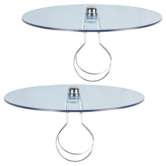 Kiven 9.8 in Round Diffuser Shade with Clip Adapter, Round Clear Acrylic Lamp Shade Diffusers for Pendants Light Table Lamp, Fits 10-13" Openings, Blue, 2 Packs