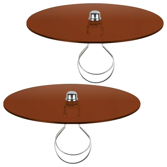 Kiven 9.8 in Round Diffuser Shade with Clip Adapter, Round Clear Acrylic Lamp Shade Diffusers for Pendants Light Table Lamp, Fits 10-13" Openings, Brown, 2 Packs