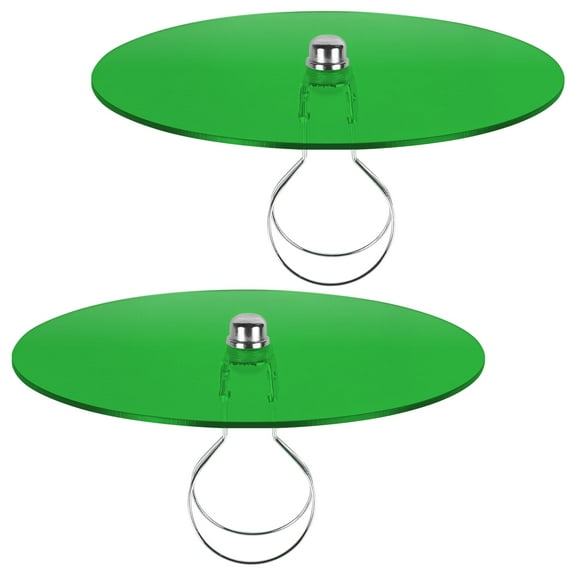 Kiven 9.8 in Round Diffuser Shade with Clip Adapter, Round Clear Acrylic Lamp Shade Diffusers for Pendants Light Table Lamp, Fits 10-13" Openings, Green, 2 Packs