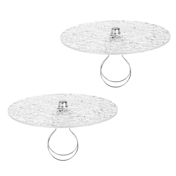 Kiven 9.8 in Round Diffuser Shade with Clip Adapter,Clear Acrylic Lamp Shade Diffusers for Pendants Light Table Lamp, Fits 10-12" Openings, Set of 2