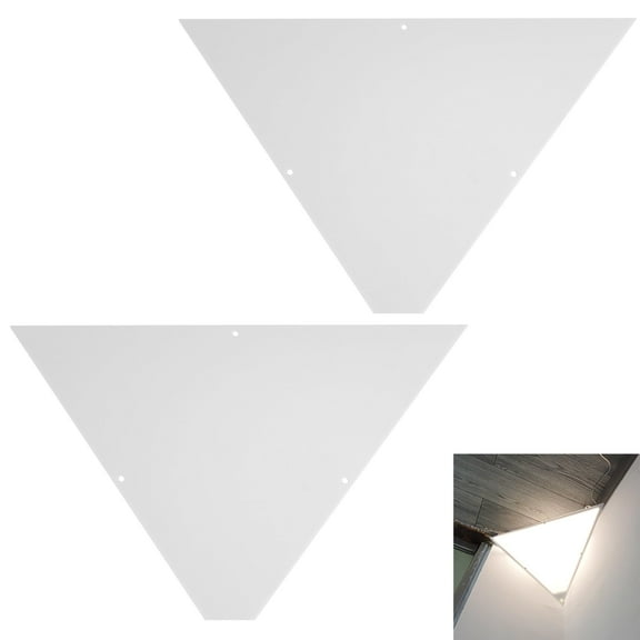 Kiven Acrylic Triangle Diffuser for Corner Lights, Eye-caring lampshade Replacment for Corner Lamp, 1/10" thick Acrylic White Shade, 2 Pack