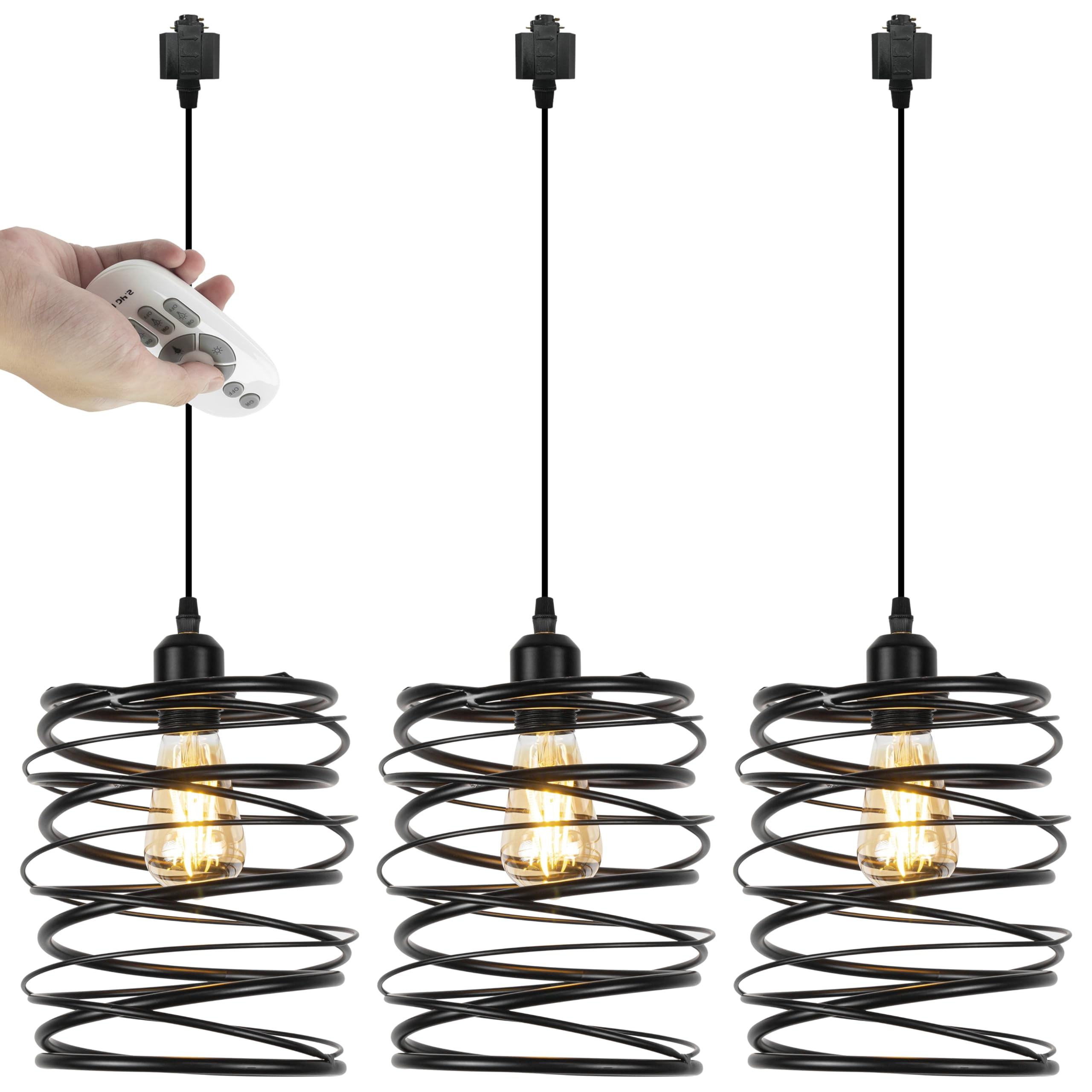 Kiven Anti Glare HType Track Lighting Pendants with Iron Lampshade, 3