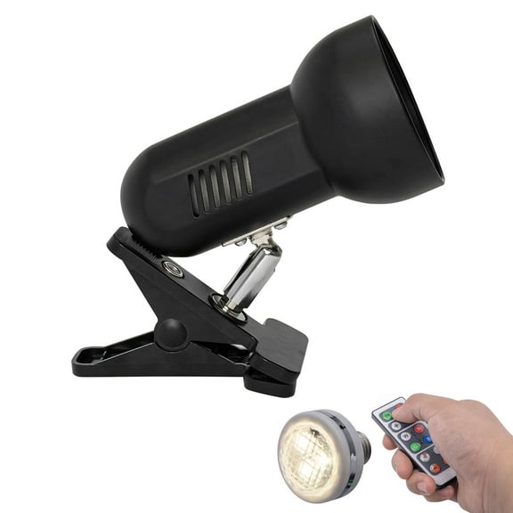 Kiven Battery Operated Clip on Spotlight with Remote, 1-Light Dimmable Multi Purpose Uplight Accent Lamp Indoor,55 Lumens Warm White