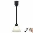 thumbnail image 1 of Kiven Battery Operated Pendant Light with Remote Control, 1 Set Rechargeable Hanging Pendant Light Adjustable Height with Frosted Glass Lampshade for Bedroom Kitchen Home Decor TB3511, 1 of 7