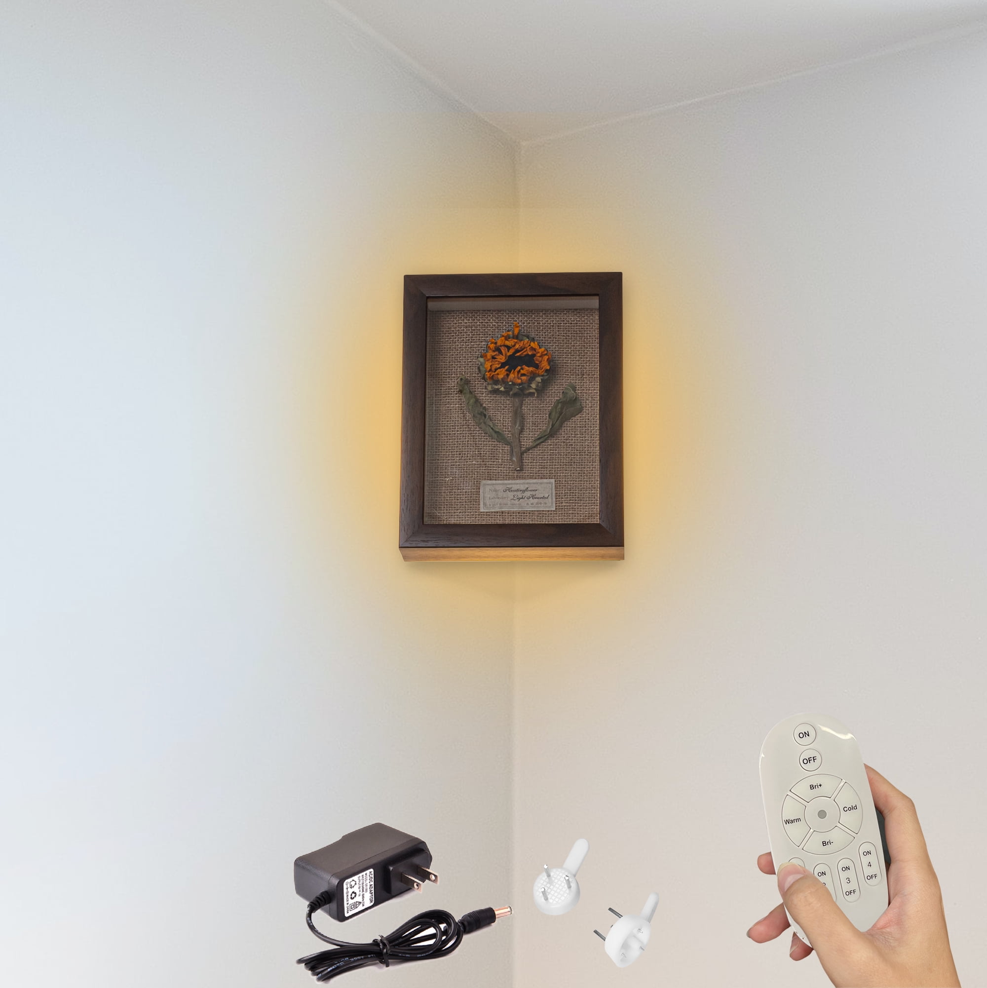 Kiven Battery Operated Wall Lamp with Remote Control,Rechargeable Wall