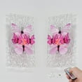 thumbnail image 1 of Kiven Battery Operated Wall Sconce with Remote Control,Acrylic Wireless Wall Sconces Indoor,Set of 2 Dimmable Wall Light for Hallway Bedroom Home Decor,Pink 3D Butterfly Wall Decor(No.7), 1 of 7