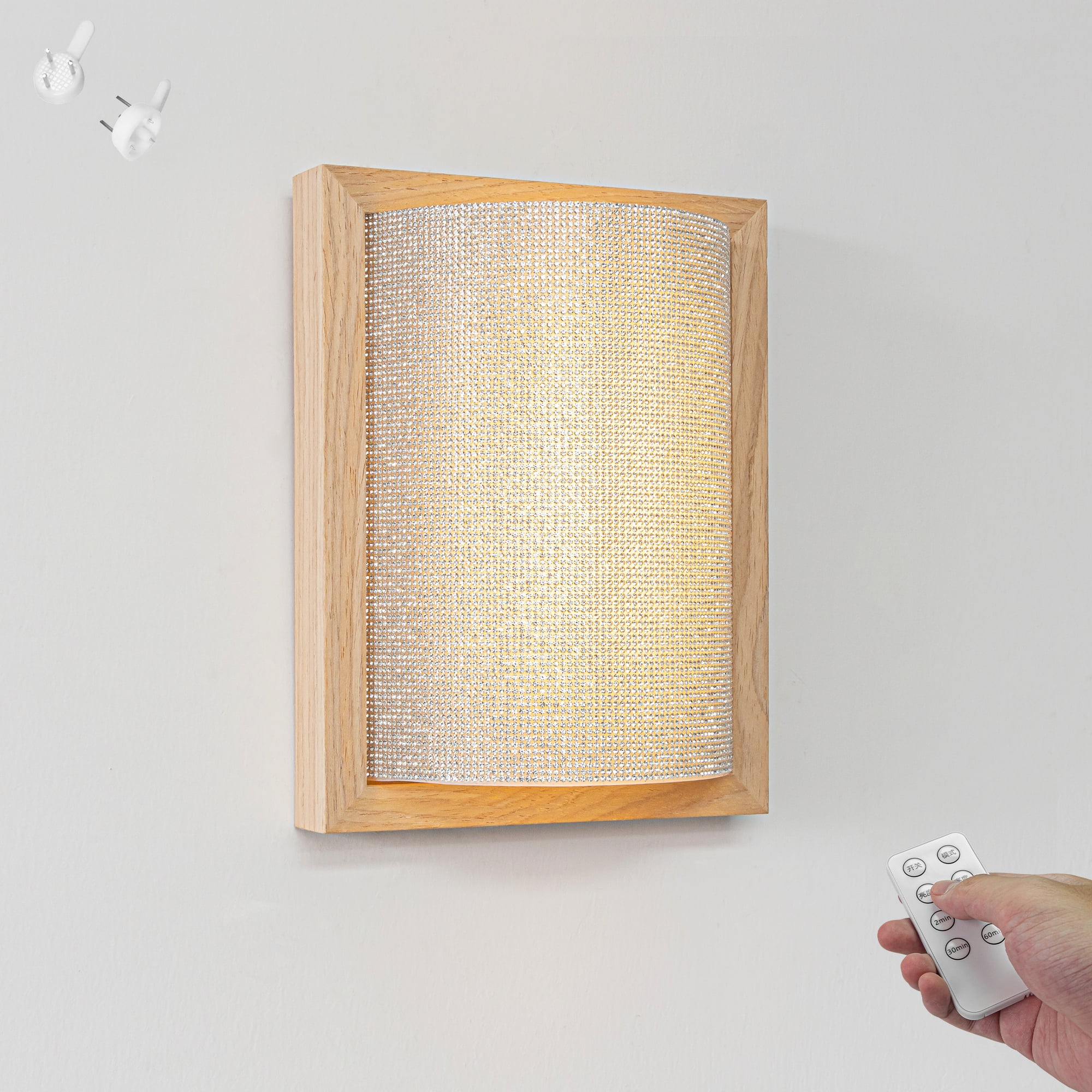 Kiven Battery Operated Wall Sconces with Remote Control,Rhinestones Glam Battery Wall Sconces,1