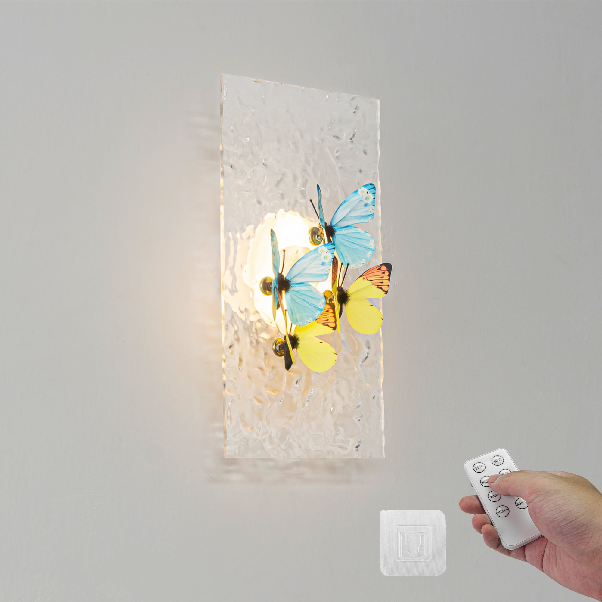 Kiven Battery Operated Wall Sconces with Remote Control,Yellow & Blue