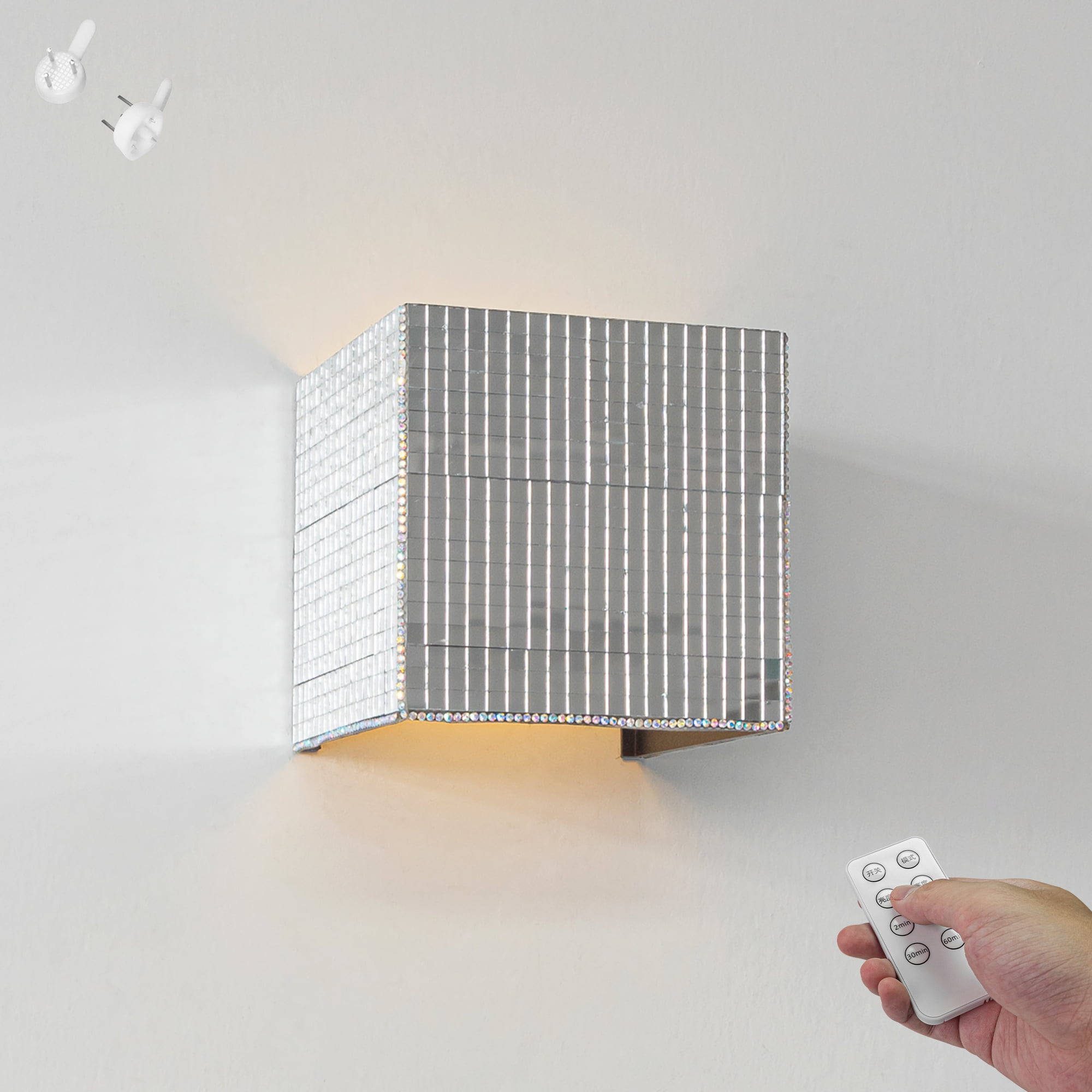 Kiven Battery Operated Wall Sconces with Remote Control,Glam Battery