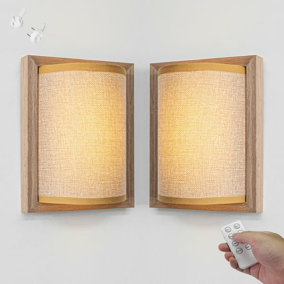 Kiven Battery Operated Wall Sconces with Remote Control,Glam Battery Wall Sconces,Set of 2 Dimmable Up and Down Wall Lighting