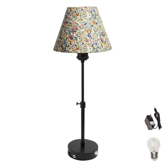 Kiven Battery Powered Lamp, Operated Motion Sensor Table Lamp with Fabric Lampshade,1 Pack Cordless Table Lamp Indoor Adjustable Height, Modern Nightstand Lamp for Hallway Bedroom Bars DZ0365XSH